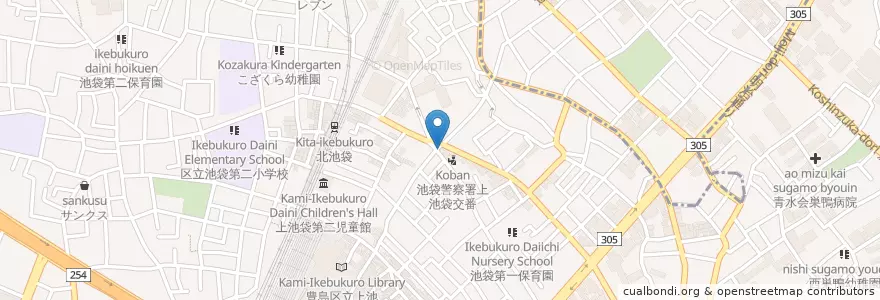 Mapa de ubicacion de 池袋警察署 上池袋交番 en Jepun, 東京都, 豊島区.