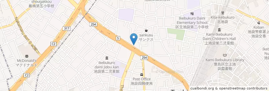 Mapa de ubicacion de 池袋警察署 川越通交番 en Japan, Tokio, 豊島区.