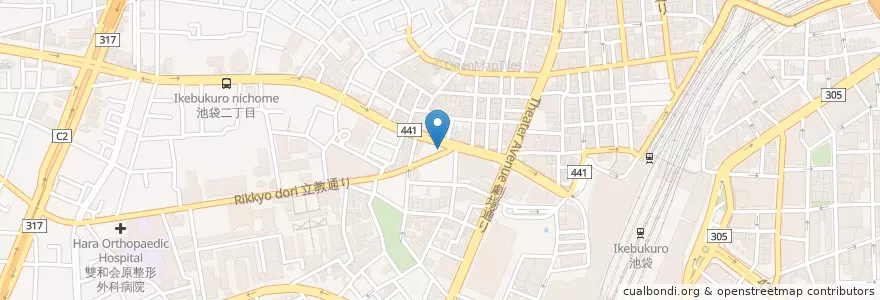 Mapa de ubicacion de 池袋警察署 池袋二又交番 en ژاپن, 東京都, 豊島区.