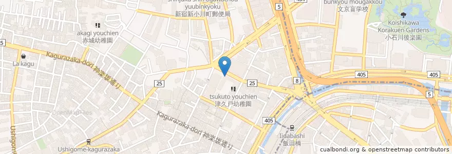 Mapa de ubicacion de 津久戸幼稚園 en 일본, 도쿄도.