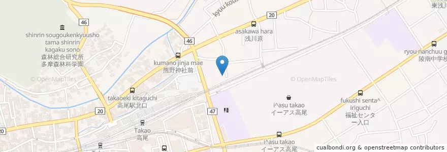 Mapa de ubicacion de 浅川保育園 en Giappone, Tokyo, 八王子市.