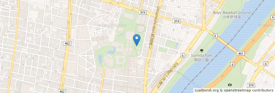 Mapa de ubicacion de 浅草警察署観音前交番 en Japonya, 東京都, 台東区.