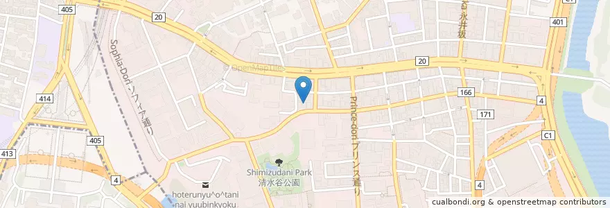 Mapa de ubicacion de 海事ビル内郵便局 en Japan, Tokio, 千代田区.