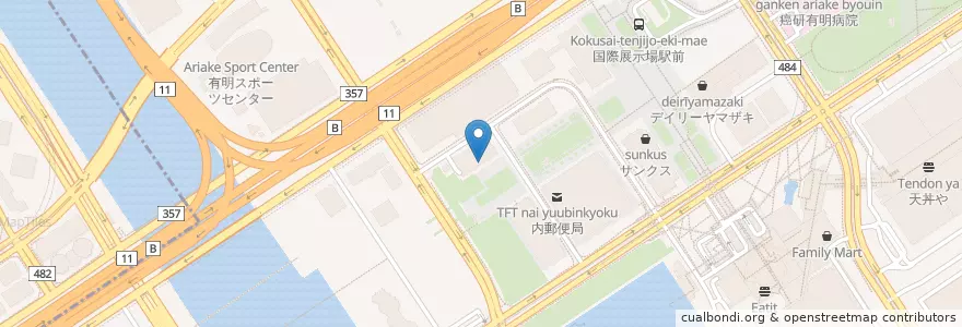 Mapa de ubicacion de 深川消防署有明分署 en ژاپن, 東京都, 江東区.