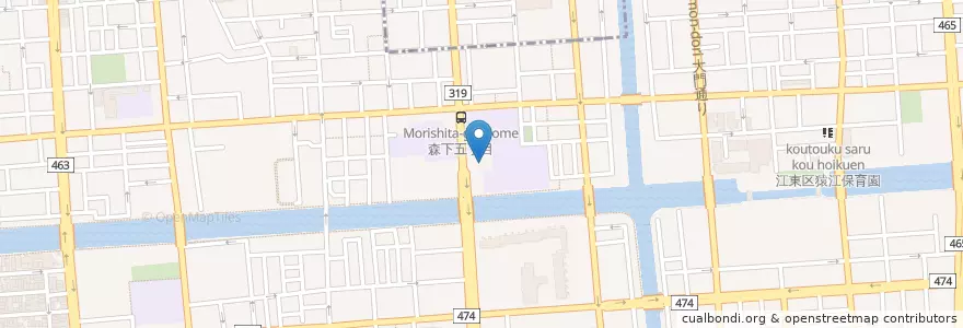 Mapa de ubicacion de Morishita Fire Substation en Japan, Tokyo, Koto.