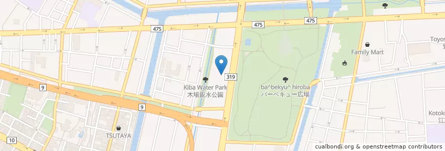 Mapa de ubicacion de 深川警察署 en Japão, Tóquio, 江東区.
