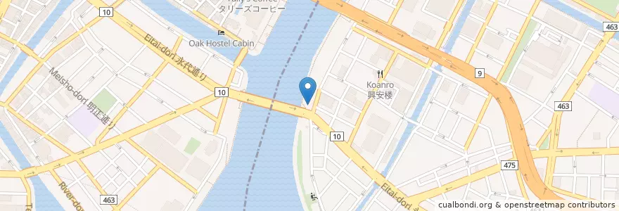 Mapa de ubicacion de 深川警察署永代橋交番 en Japan, Tokio, 江東区, 中央区.