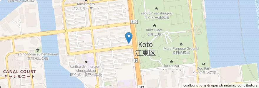 Mapa de ubicacion de 深川警察署 辰巳交番 en 日本, 東京都, 江東区.