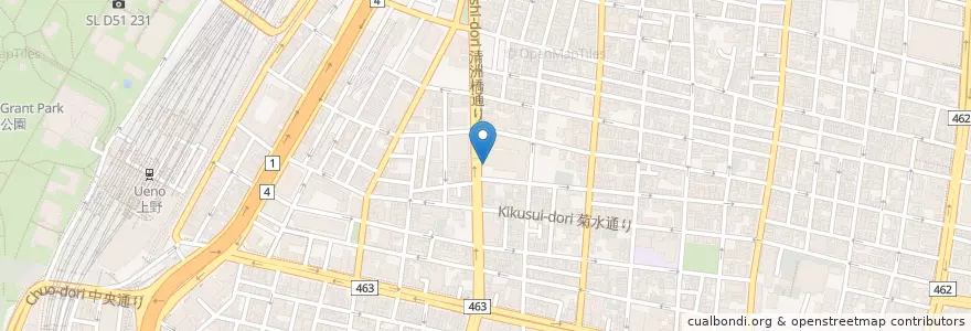 Mapa de ubicacion de 清島幼稚園 en Japan, Tokio, 台東区.