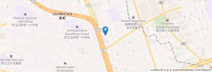 Mapa de ubicacion de 清水児童館 en 日本, 東京都, 板橋区, 北区.