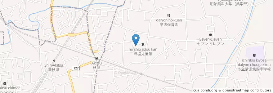 Mapa de ubicacion de 清瀬市立野塩図書館 en ژاپن, 東京都, 清瀬市.