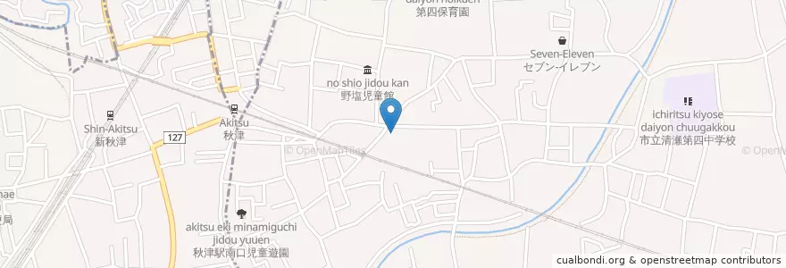 Mapa de ubicacion de 清瀬野塩郵便局 en Japan, 東京都, 清瀬市.