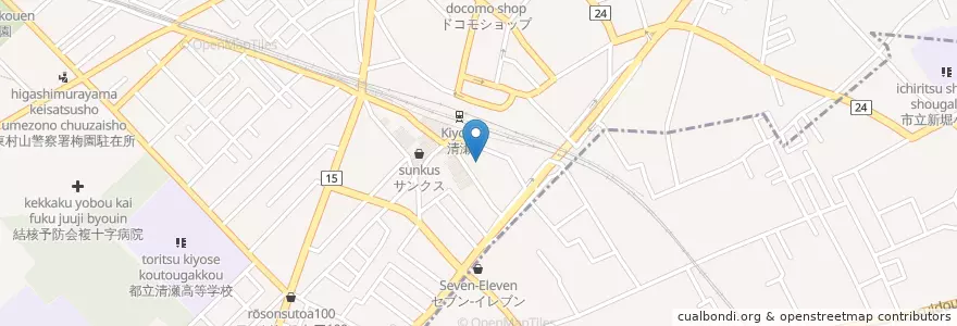 Mapa de ubicacion de 清瀬駅前郵便局 en Japão, Tóquio, 清瀬市.