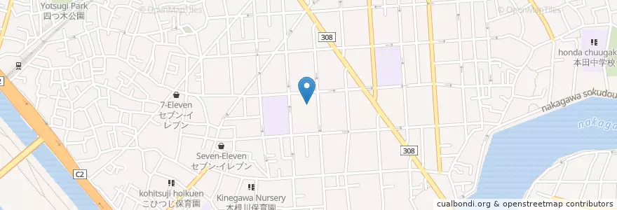 Mapa de ubicacion de 渋江保育園 en Japan, 東京都, 葛飾区.