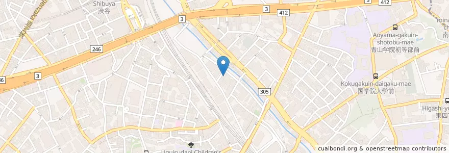 Mapa de ubicacion de 渋谷三郵便局 en Japan, 東京都, 渋谷区.