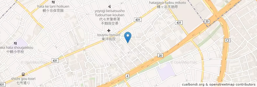 Mapa de ubicacion de 渋谷区立本町図書館 en Japon, Tokyo, 渋谷区.