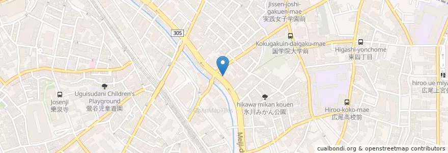 Mapa de ubicacion de 渋谷東二郵便局 en Japan, Tokio, 渋谷区.