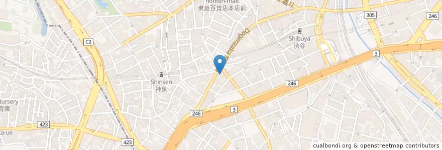 Mapa de ubicacion de 渋谷道玄坂郵便局 en 일본, 도쿄도, 시부야구.