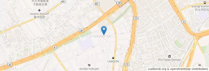 Mapa de ubicacion de 温光会内藤病院 en ژاپن, 東京都, 渋谷区.