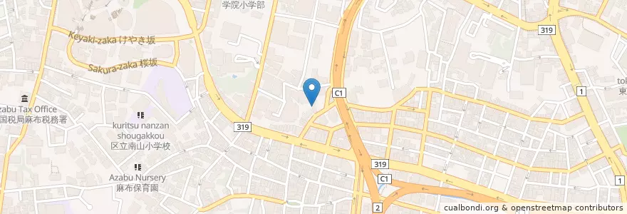 Mapa de ubicacion de 港区立麻布図書館 en Япония, Токио, Минато.