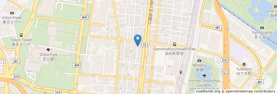 Mapa de ubicacion de 港浜松町郵便局 en Japón, Tokio, Minato.