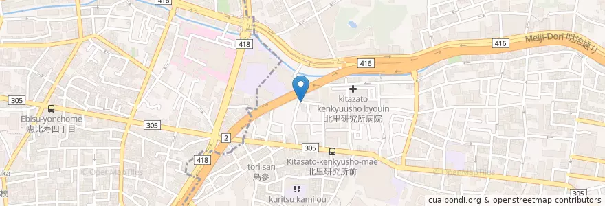 Mapa de ubicacion de 港白金郵便局 en 日本, 東京都, 港区.