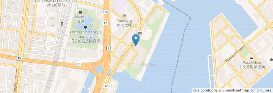 Mapa de ubicacion de 港竹芝郵便局 en Япония, Токио, Минато.