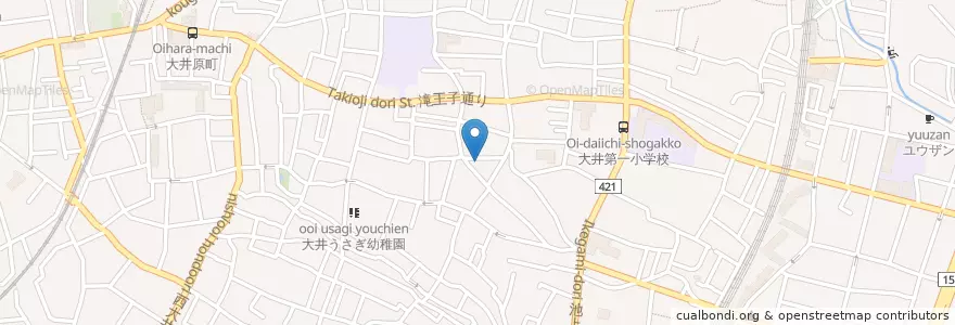 Mapa de ubicacion de 滝王子保育園 en Giappone, Tokyo, 品川区.