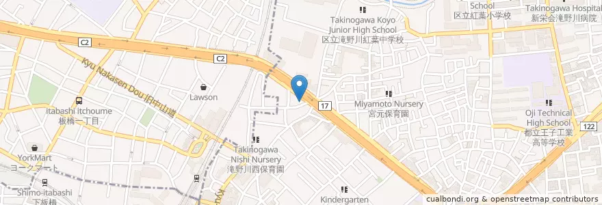 Mapa de ubicacion de 滝野川六郵便局 en Japón, Tokio, Kita.