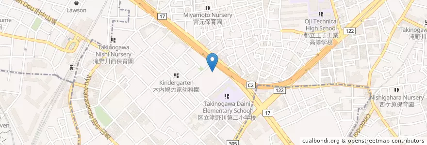 Mapa de ubicacion de 滝野川西児童館 en 日本, 東京都, 北区.