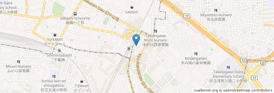 Mapa de ubicacion de 滝野川警察署 板橋駅東口交番 en Япония, Токио, Кита.