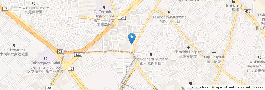 Mapa de ubicacion de 滝野川警察署 滝野川一丁目交番 en 日本, 東京都, 北区.