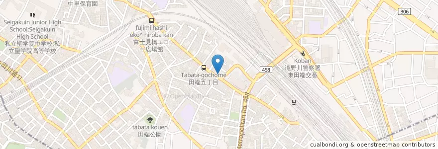 Mapa de ubicacion de 滝野川警察署 田端高台交番 en Japon, Tokyo, 北区.