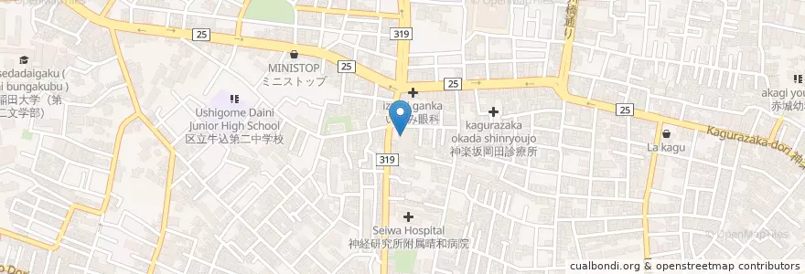 Mapa de ubicacion de 牛込保健センター en Japón, Tokio, Shinjuku.