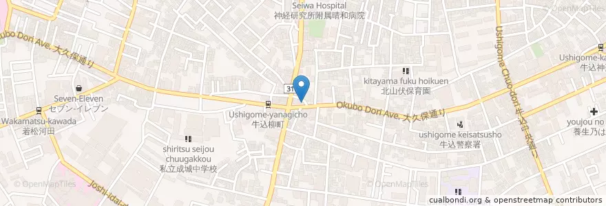 Mapa de ubicacion de 牛込警察署柳町交番 en 日本, 東京都, 新宿区.