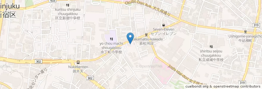 Mapa de ubicacion de 牛込警察署 河田町交番 en 일본, 도쿄도, 신주쿠.