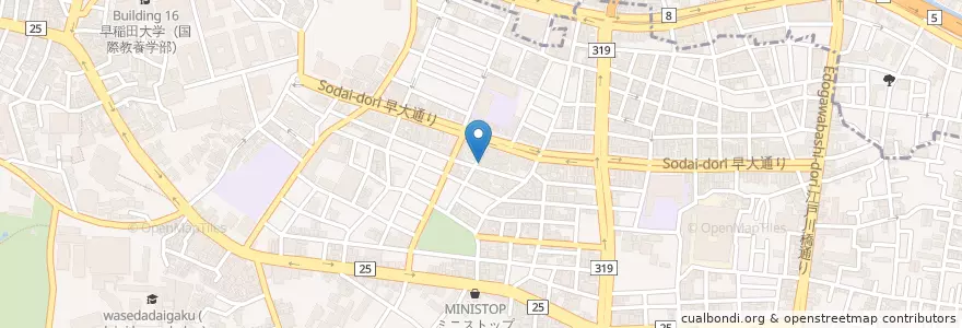 Mapa de ubicacion de 牛込警察署鶴巻町交番 en Jepun, 東京都, 新宿区.