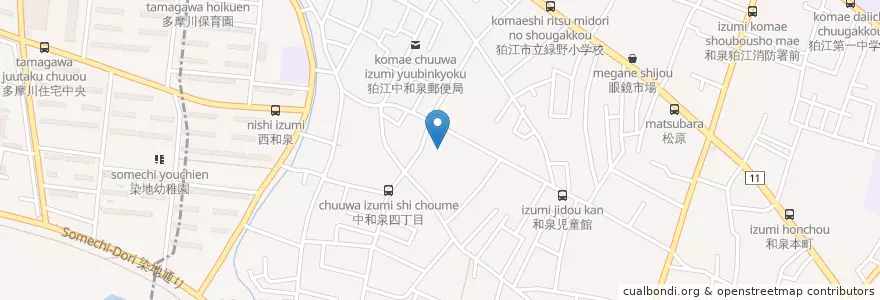 Mapa de ubicacion de 狛江こだま幼稚園 en Jepun, 東京都, 狛江市.