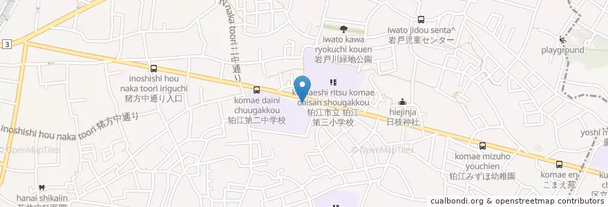 Mapa de ubicacion de 狛江消防署猪方出張所 en Japan, Tokyo, Komae.