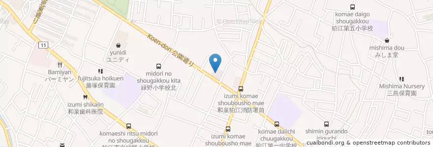 Mapa de ubicacion de 狛江郵便局 en 日本, 東京都, 狛江市.