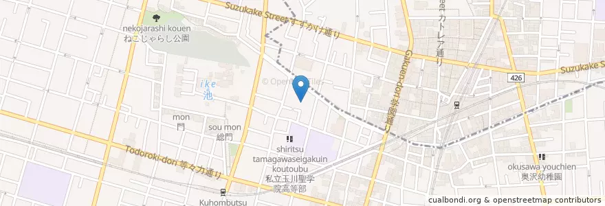 Mapa de ubicacion de 玉川小羊幼稚園 en Japonya, 東京都, 世田谷区.