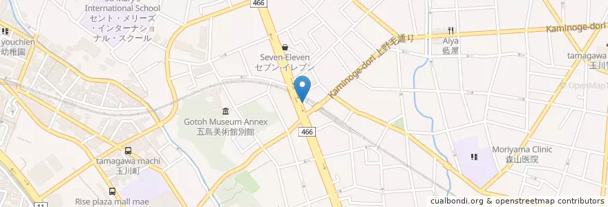 Mapa de ubicacion de 玉川警察署上野毛交番 en Japão, Tóquio, 世田谷区.