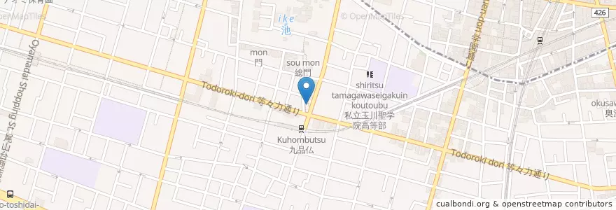 Mapa de ubicacion de 玉川警察署九品仏交番 en Japão, Tóquio, 世田谷区.