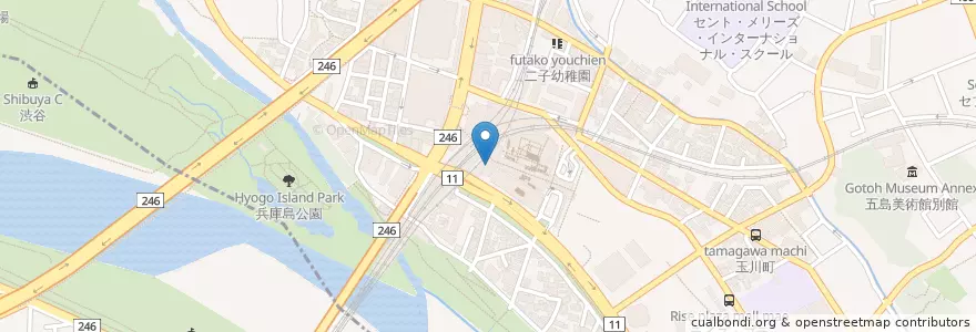 Mapa de ubicacion de 玉川警察署二子玉川交番 en Japon, Tokyo, 世田谷区.