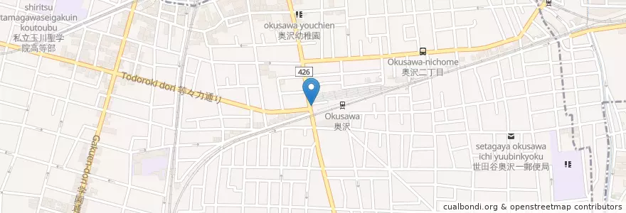 Mapa de ubicacion de 玉川警察署奥沢駅前交番 en Japon, Tokyo.