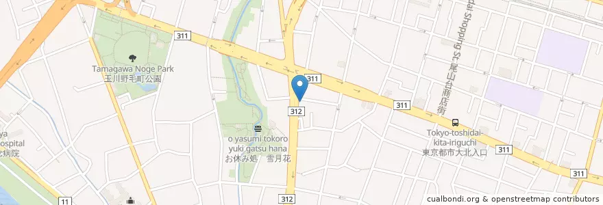 Mapa de ubicacion de 玉川警察署 等々力不動前駐在所 en Japan, Tokyo, Setagaya.