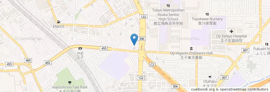 Mapa de ubicacion de 王子三丁目郵便局 en Japan, 東京都, 北区.