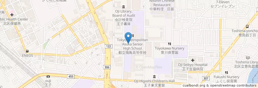 Mapa de ubicacion de 王子保育園 en 日本, 東京都, 北区.