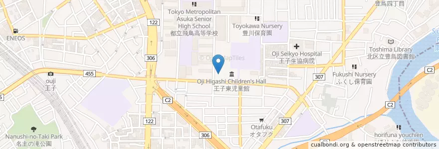 Mapa de ubicacion de 王子東児童館 en Japonya, 東京都, 北区.