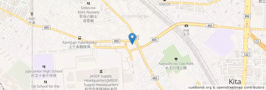 Mapa de ubicacion de 王子消防署十条出張所 en Japan, Tokio, 北区.